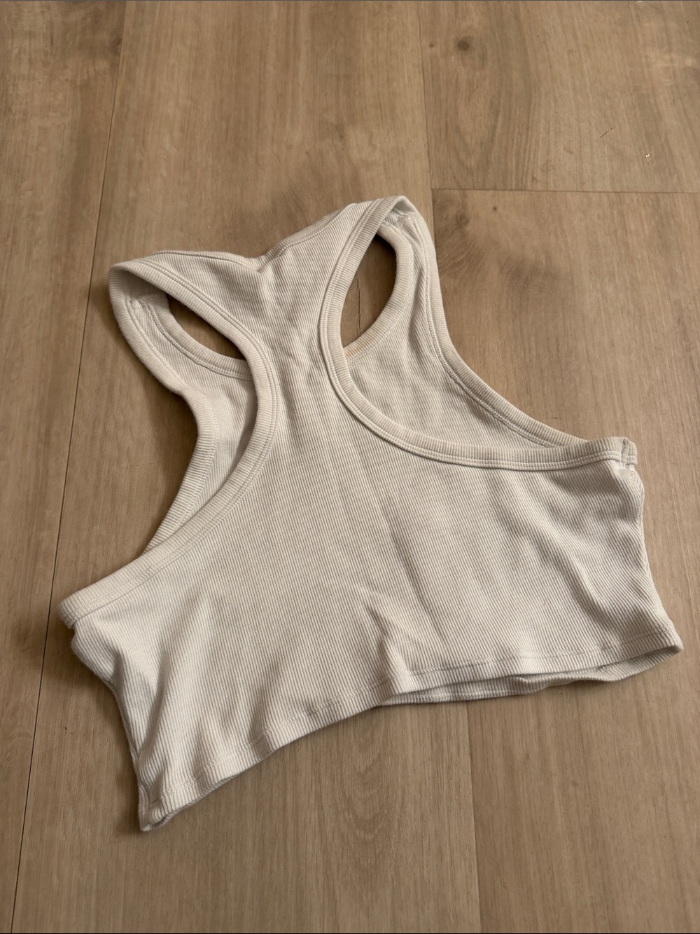 ALO Yoga White Ribbed Racerback Crop Tank - Picture 2 of 2